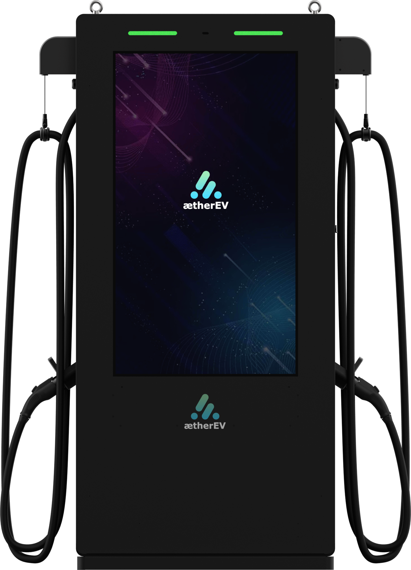 Arc Lumen — EV charging unit with integrated 55-inch DOOH display